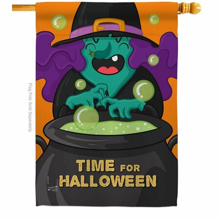 PATIO TRASERO 28 x 40 in. Time for Halloween House Flag with Fall Double-Sided Vertical Flags  Banner Garden PA3873044